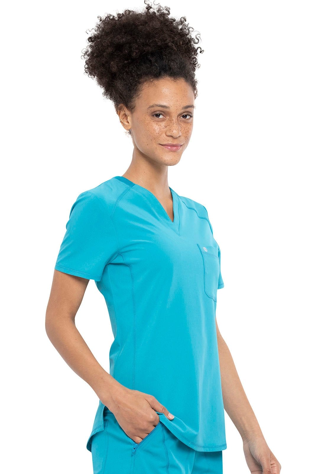 Infinity Scrub Tops Teal Blue / XXS Infinity Scrubs Tuckable V-Neck Top