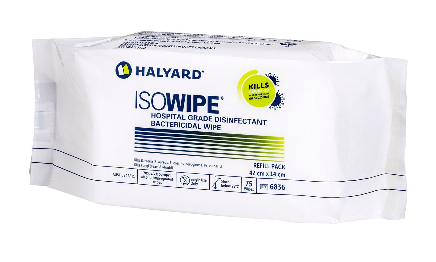 Halyard Surface Wipes Refill Pack ISOWIPE Bactericidal Wipes