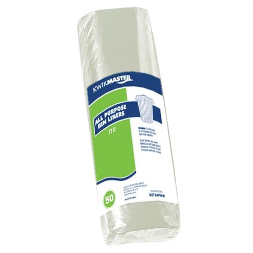 Kwikmaster Cleaning & Washroom Supplies Carton of 500 Kwikmaster Bin Liner All Purpose Roll Natural 70 to 77L
