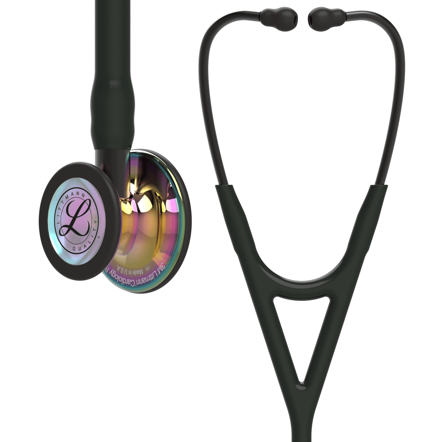 Littmann Cardiology Stethoscopes Littmann Cardiology IV Stethoscope Polished Rainbow Black Stem 6240