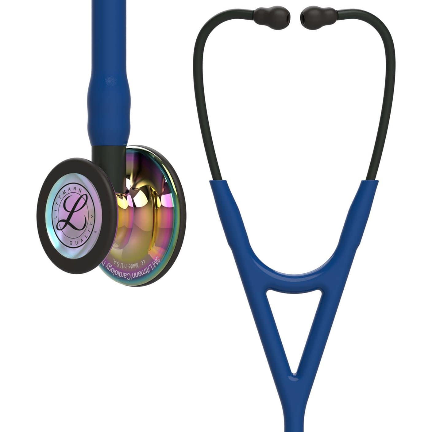Littmann Cardiology Stethoscopes Littmann Cardiology IV Stethoscope Polished Rainbow Navy Stem 6242