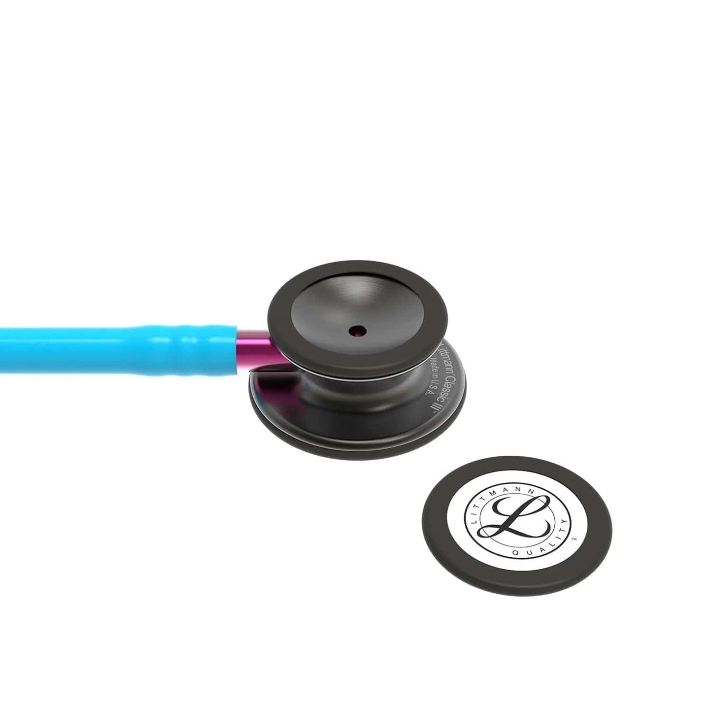 Littmann Classic Stethoscopes Littmann Classic III Stethoscope Smoke/Turquoise Pink Stem 5872