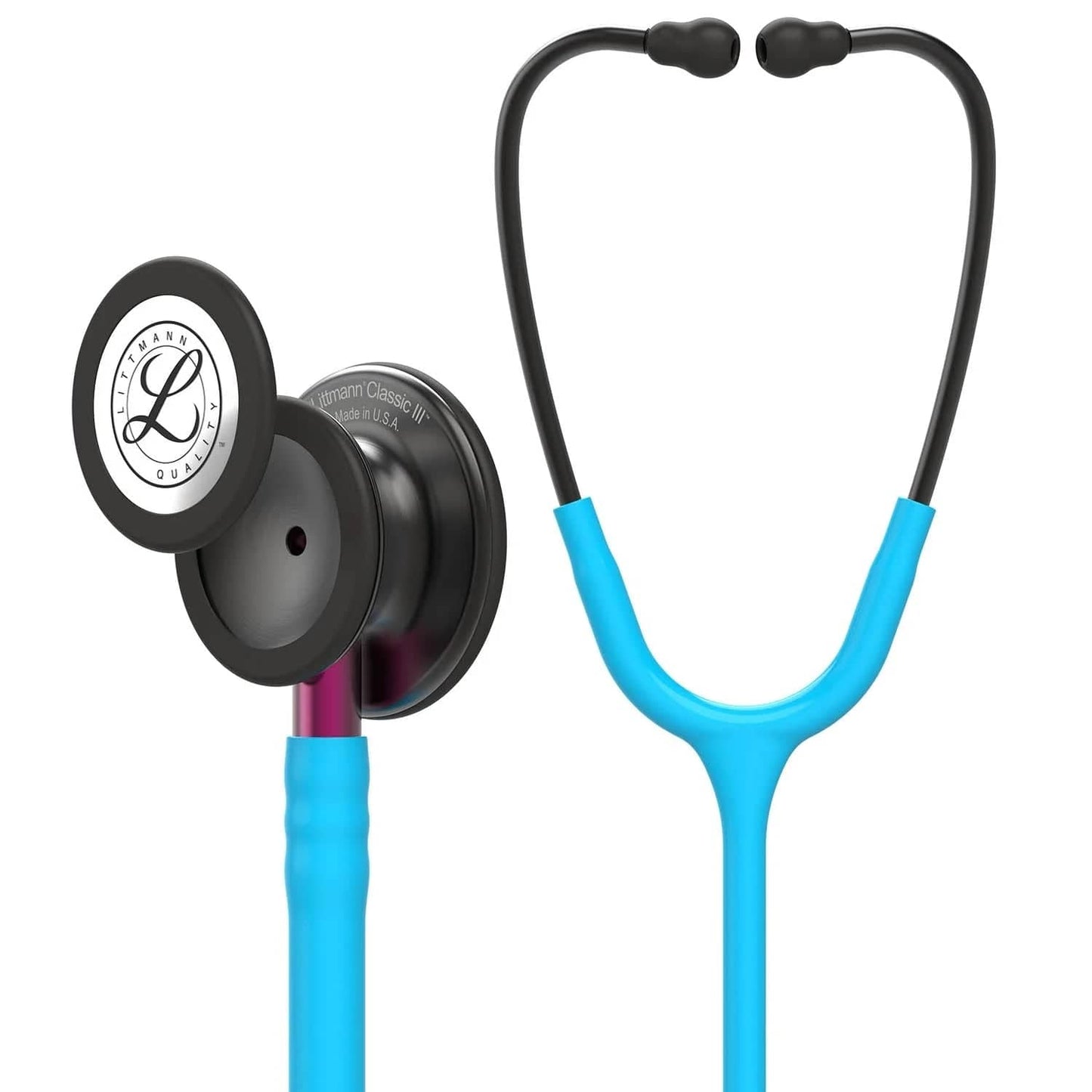 Littmann Classic Stethoscopes Littmann Classic III Stethoscope Smoke/Turquoise Pink Stem 5872
