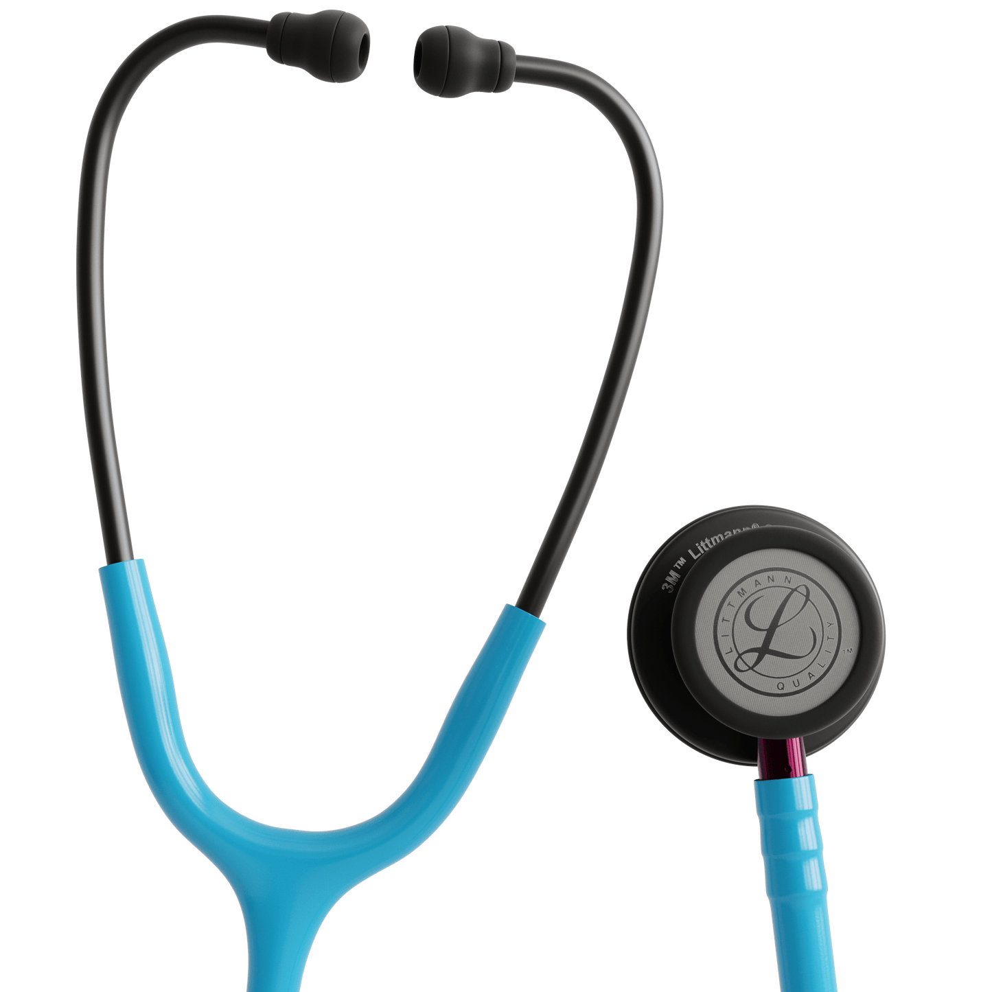Littmann Classic Stethoscopes Littmann Classic III Stethoscope Smoke/Turquoise Pink Stem 5872