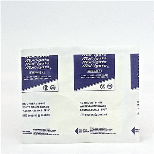 Multigate Gauze Swabs 7.5x7.5cm White 5's ST
