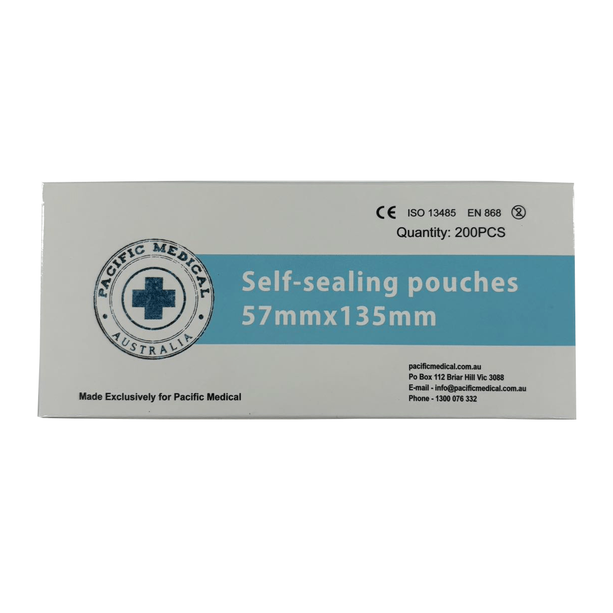 Pacific Medical Sterilisation Self Sealing Pouch 57x135mm