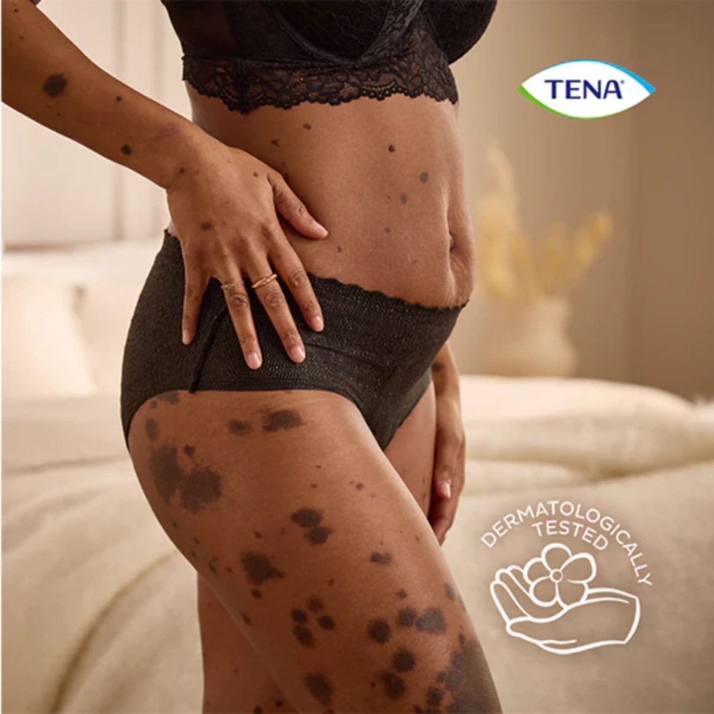 PANTS TENA DISCREET NOIR LOW WAIST MED BLK