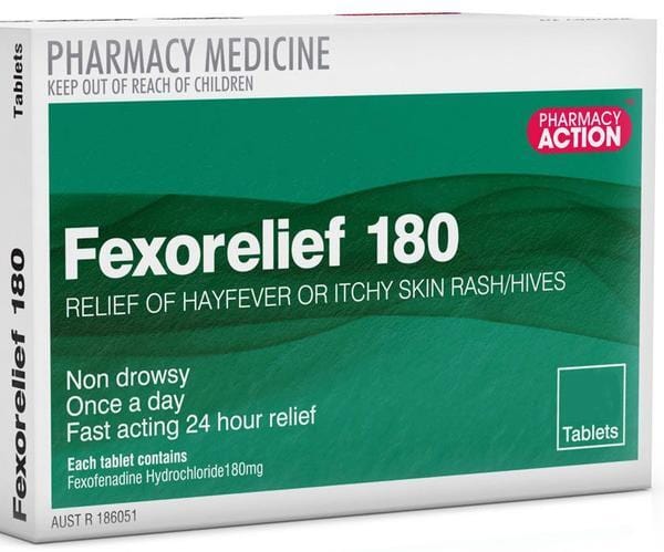 Pharmacy Action Allergy Treatments Pharmacy Action Fexorelief 180mg Tablets - Allergy Relief