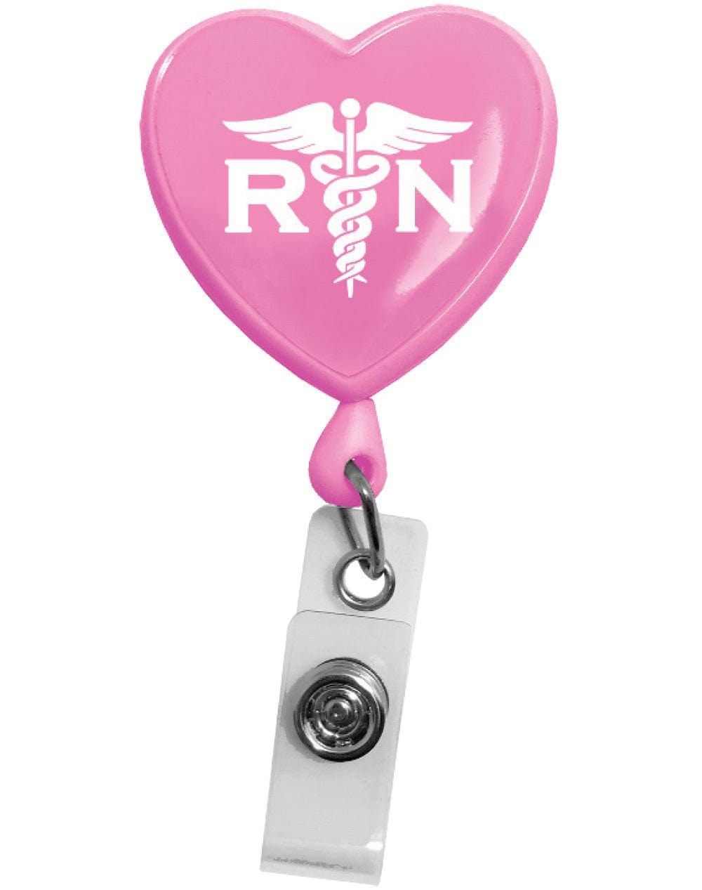 Prestige Medical ID Holder RN Heart on Pink Prestige Retracteze ID Holder