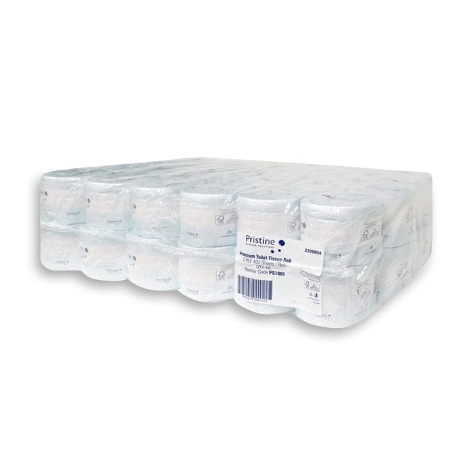 Pristine Cleaning 400sht / Carton of 48 Pristine Premium Toilet Roll 2ply