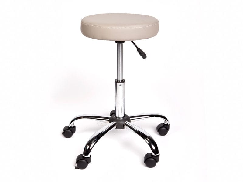 Round Stool With Backrest - Grey