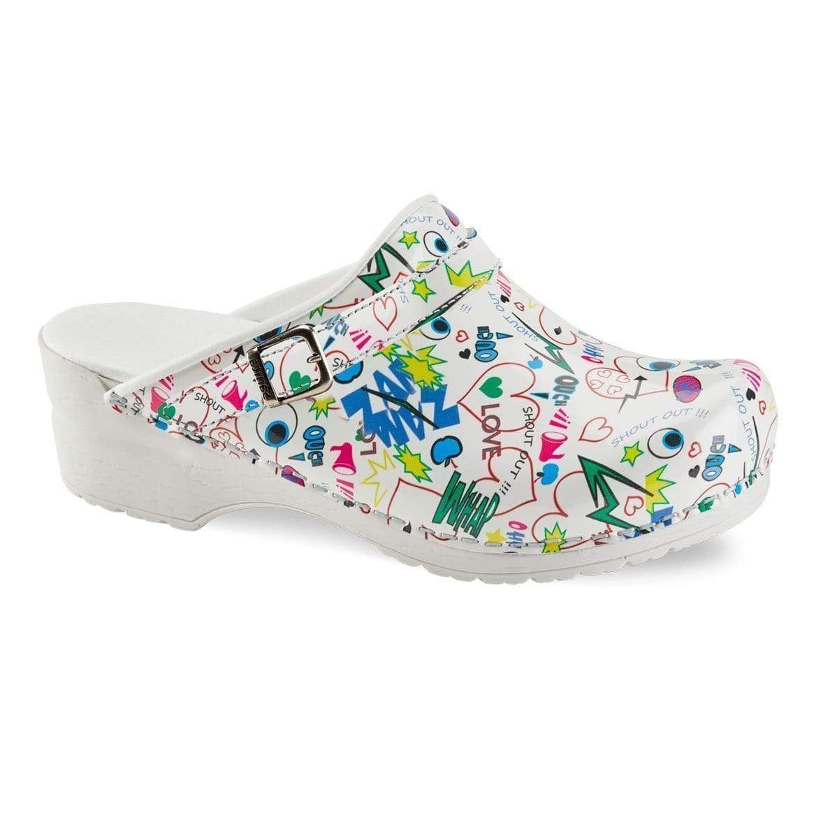Sanita Footwear A/S 38 / White Sanita ShoutOut Clog Open Heelstrap