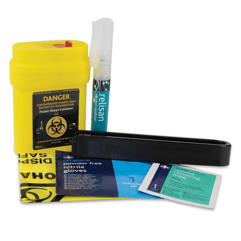 FastAid First Aid Equipment Sharps Single Use Pack, Cardboard Case