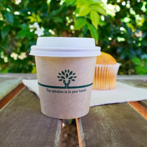Sustain Disposable Food Packaging Carton of 2000 Sustain Hot Cup Single Wall Aqueous Kraft 4oz