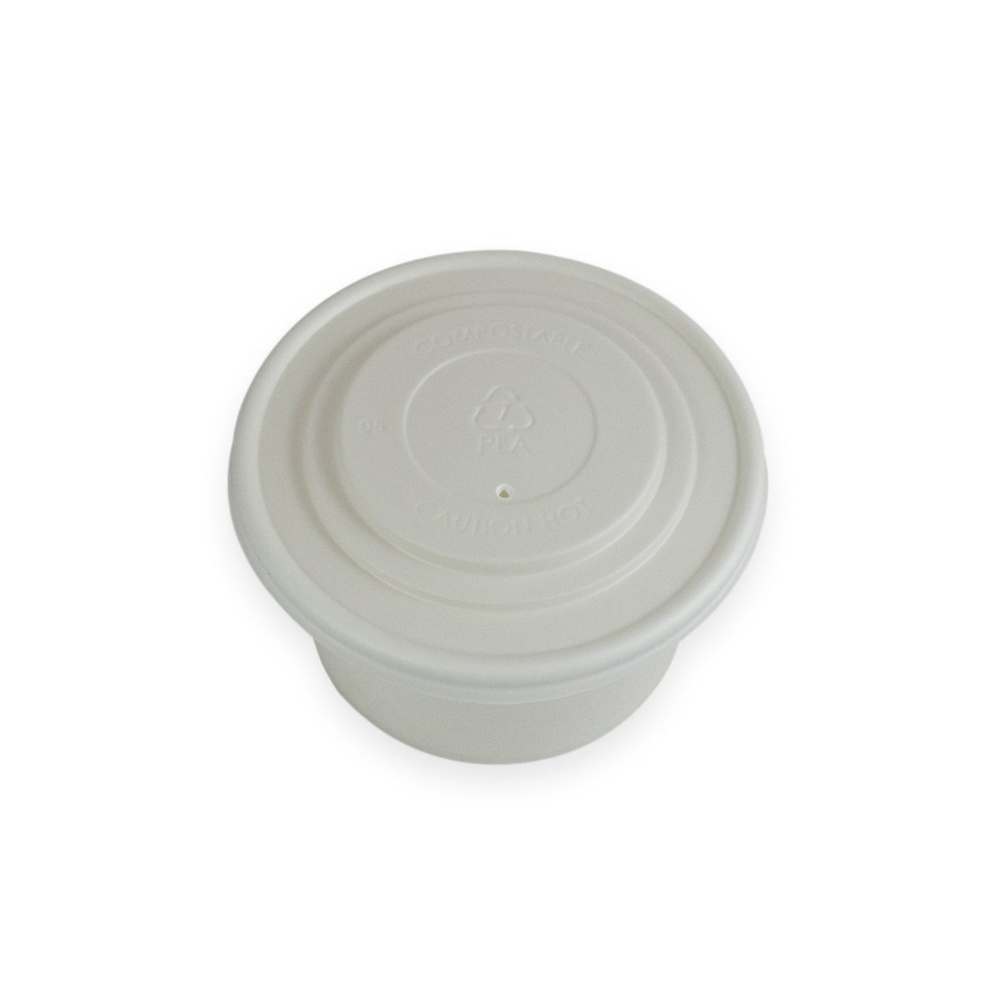 Sustain Disposable Food Packaging Carton of 500 Sustain PLA Lid To Suit Round Paper Bowl 12