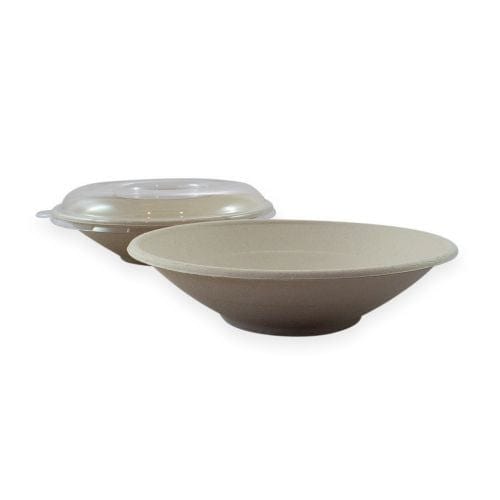 Sustain Disposable Food Packaging Carton of 400 Sustain Sugarcane Bowl Round Natural 24oz Salad/Noodle