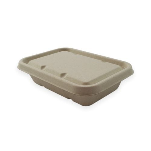 Sustain Disposable Food Packaging Carton of 500 Sustain Sugarcane Lid Natural For Rectangular Container 500 to 1000ml