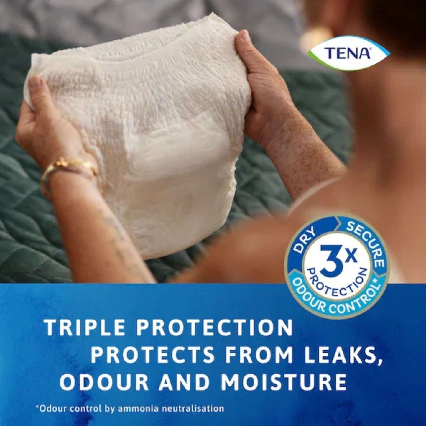 Tena Discreet High Waist Underwear - Creme Large