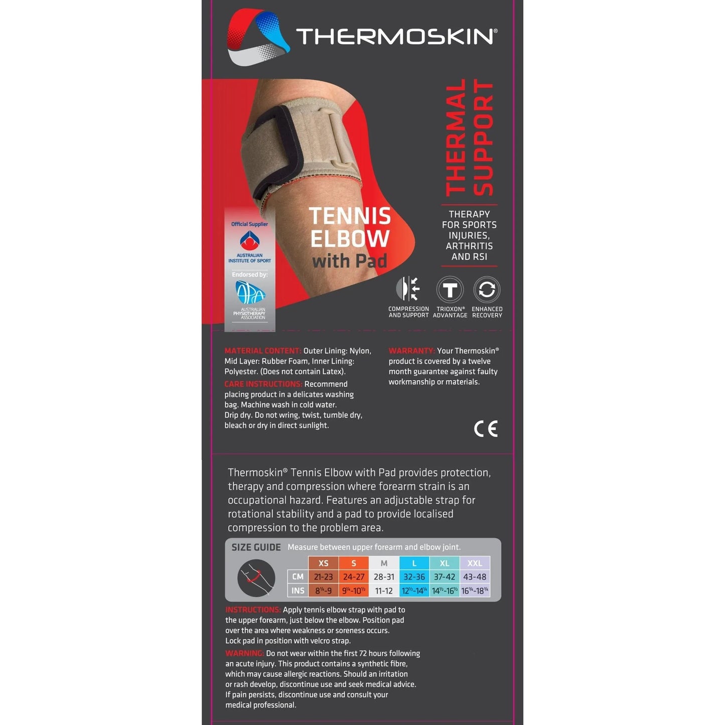 Thermoskin Thermoskin Elbow Tennis Pad Beige Small