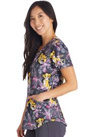 Tooniforms Disney V-Neck Scrubs Top for Women Lion King