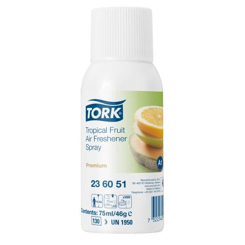 Tork Cleaning & Washroom Supplies Carton of 12 Tork Tropical Fruit Air Freshener Spray