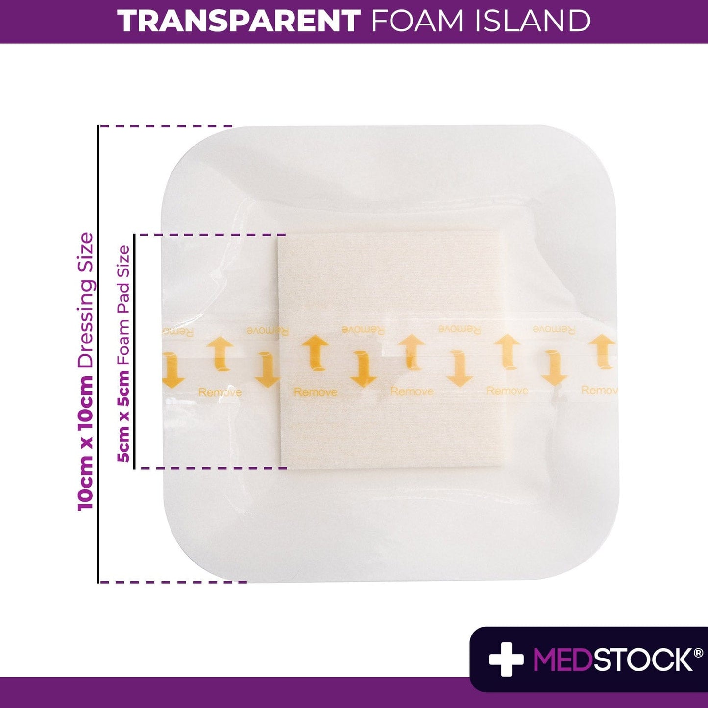 Transparent Foam Island Dressing 10cm x 10cm