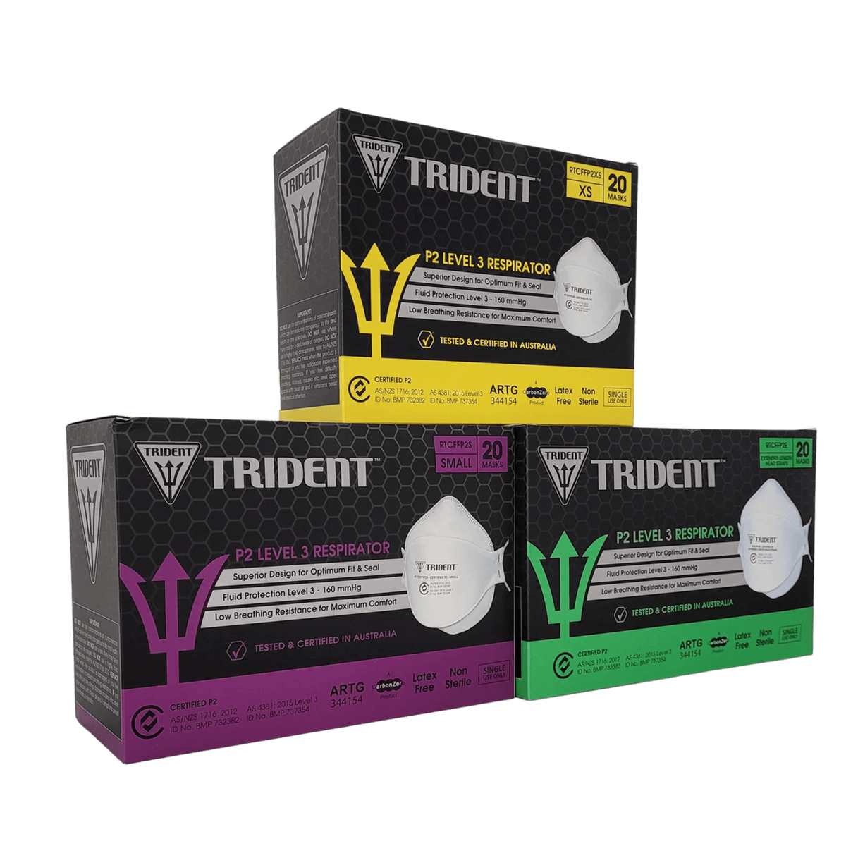 Trident Respirator Flat Fold P2 L3