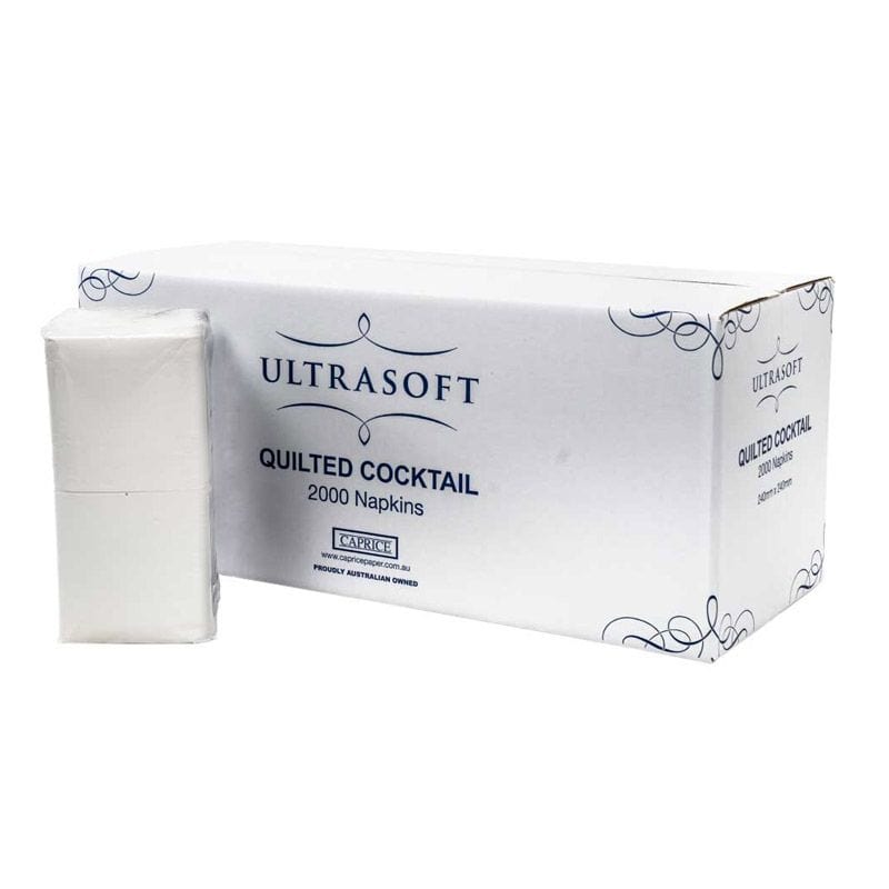 Caprice Paper Printer Paper and Paper Accessories Ultrasoft Napkin Cocktail Quilted White CTN2000