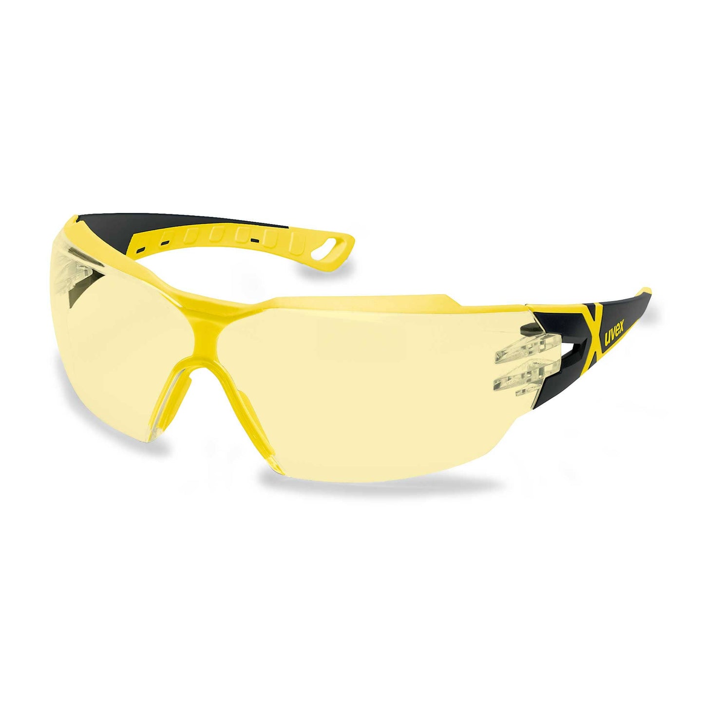 UVEX Safety Glasses Amber / 80%+ / Black/Yellow Arms / SV Excellence UVEX Pheos CX2 Eye Protection Spectacles