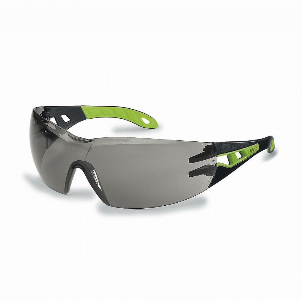 UVEX Safety Glasses Grey / 14% / Black/Lime Arms / SV THS UVEX Pheos With Guard Eye Protection Spectacles
