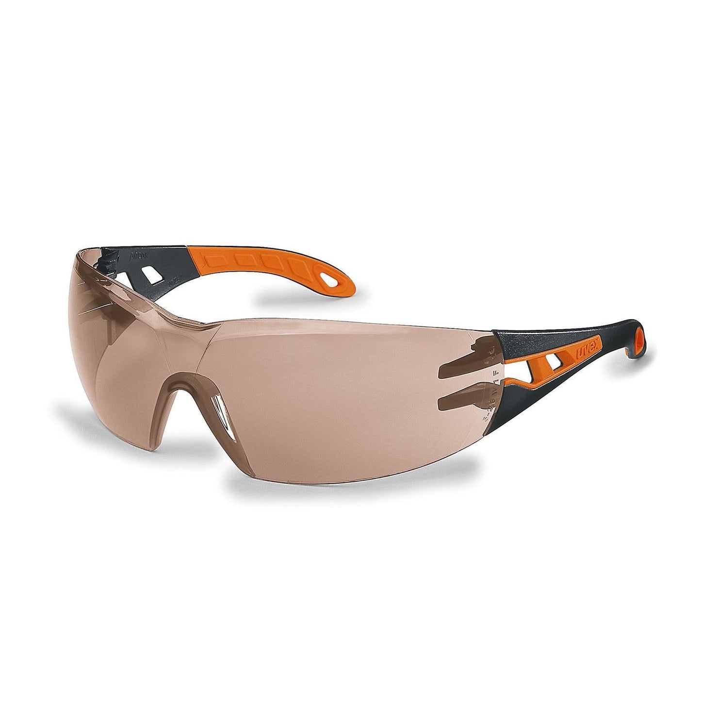 UVEX Safety Glasses Clear / 45% / Black/Orange Arms / SV Excellence UVEX Pheos With Guard Eye Protection Spectacles