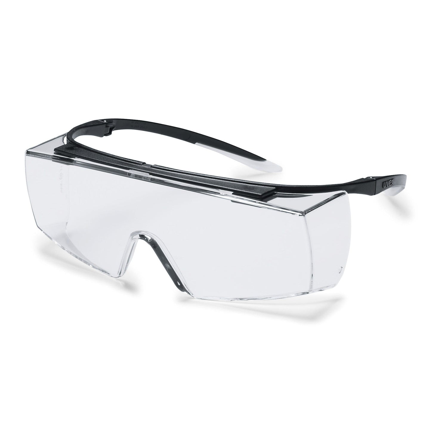 UVEX Safety Glasses Clear / 80%+ / Black Frame / SV Sapphire UVEX Super F OTG Eye Protection Clean range (autoclavable)