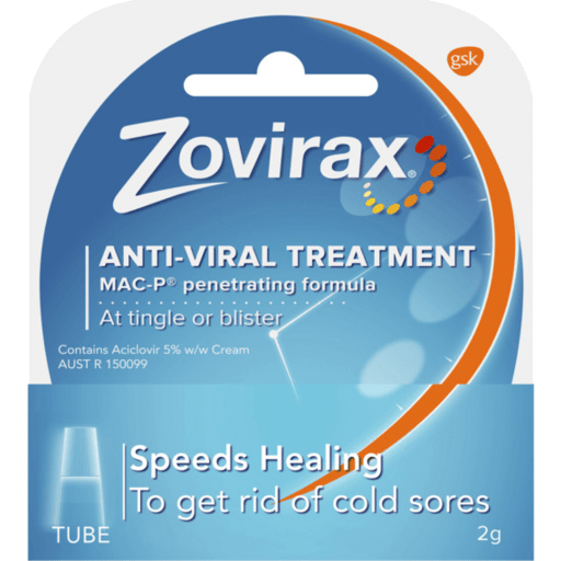 GSK Zovirax Cold Sore Cream Tube 2g (Aciclovir 5% Crm)