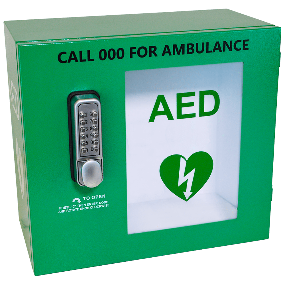 CardiAct Defibrillator Cases Cabinets CARDIACT Alarmed Outdoor AED Cabinet with Lock 48 x 47 x 31cm