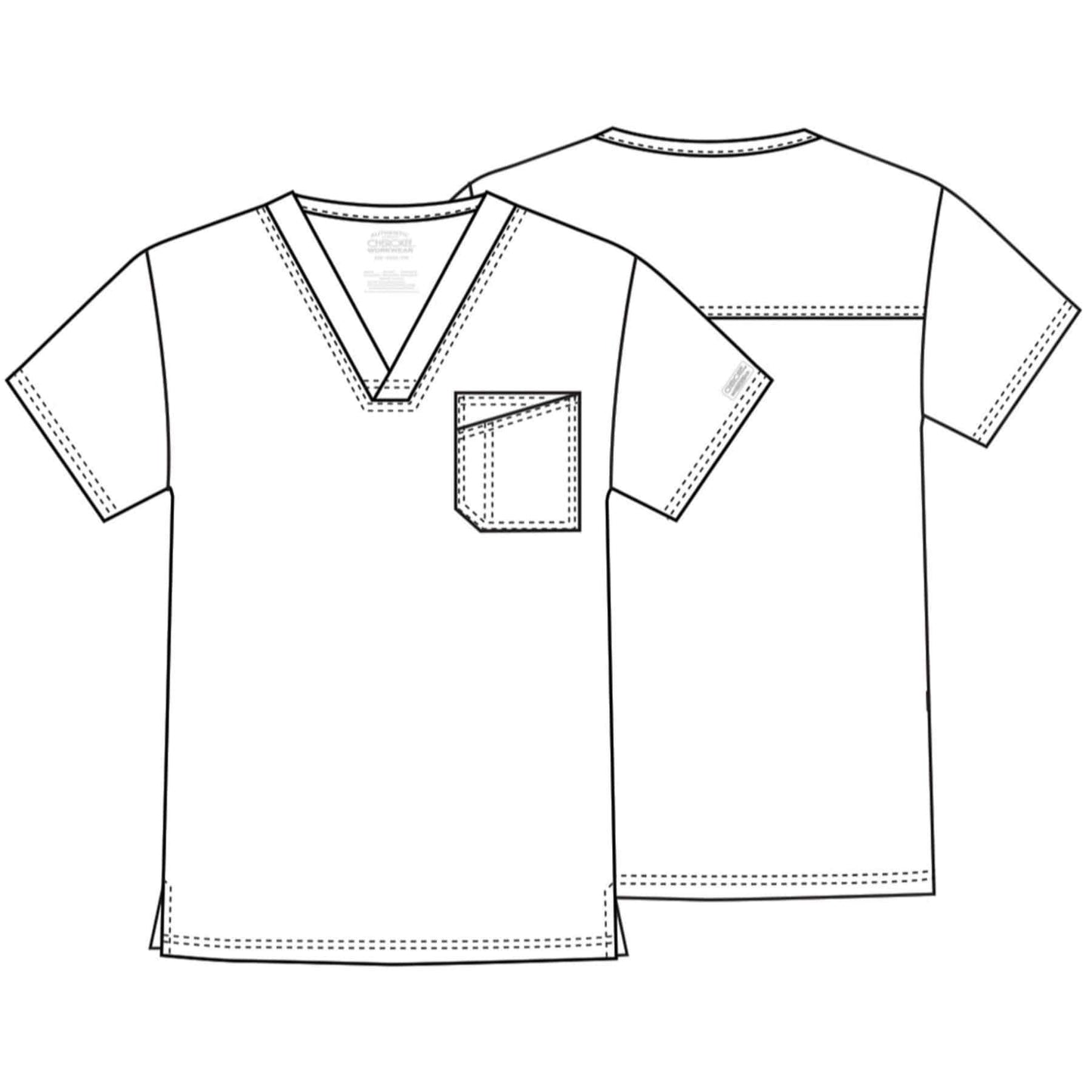 Cherokee Scrubs Top Cherokee Core Stretch 4743 Scrubs Top Mens V-Neck Hunter Green