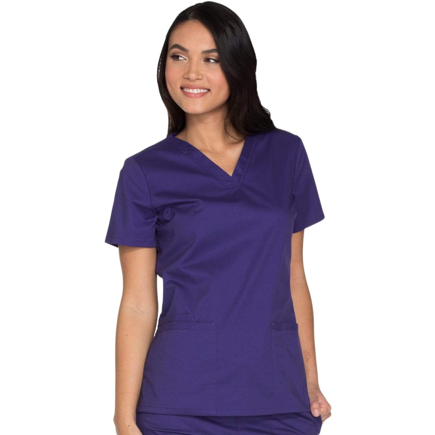Cherokee Scrubs Top Cherokee Core Stretch WW630 Scrubs Top Womens V-Neck Grape