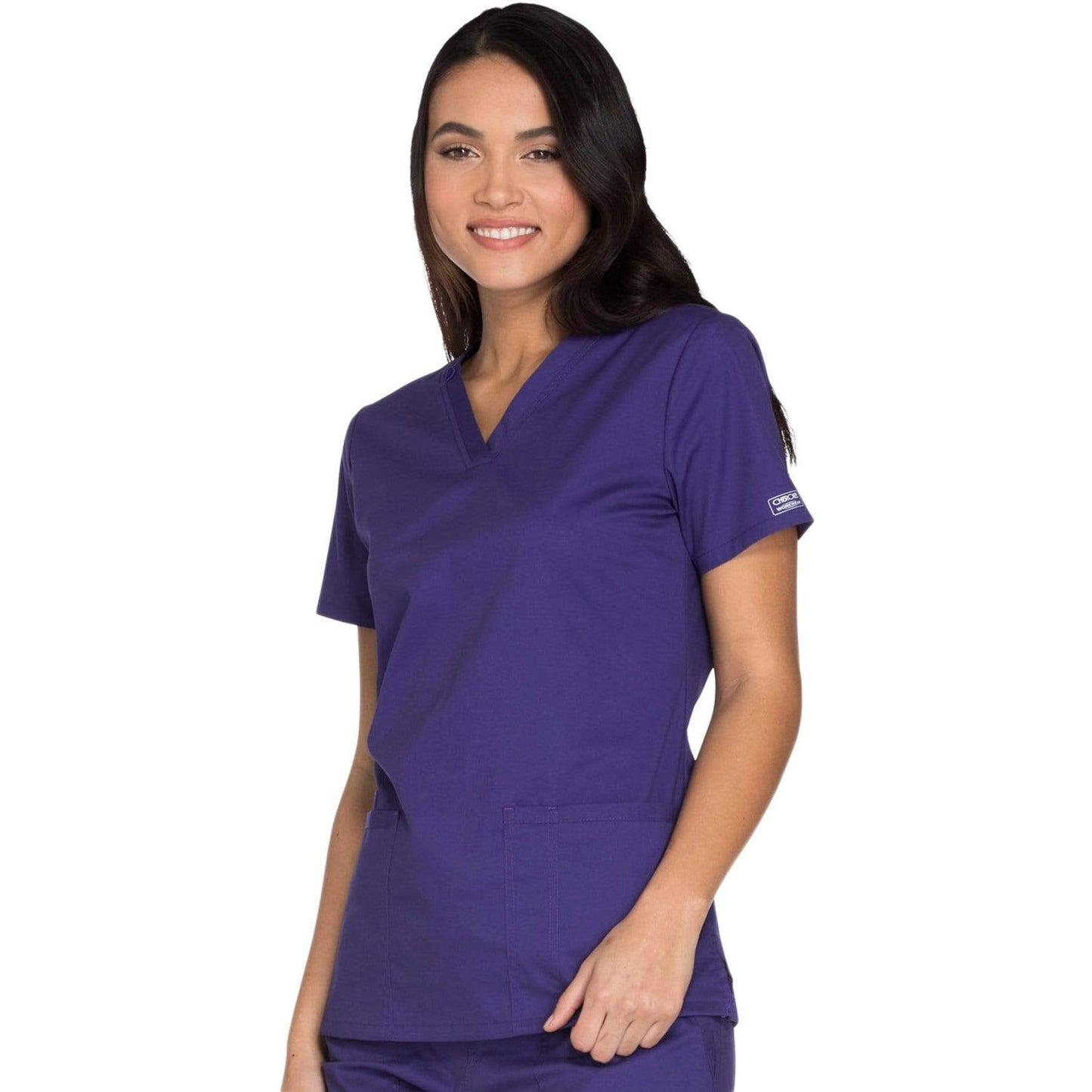 Cherokee Scrubs Top Cherokee Core Stretch WW630 Scrubs Top Womens V-Neck Grape