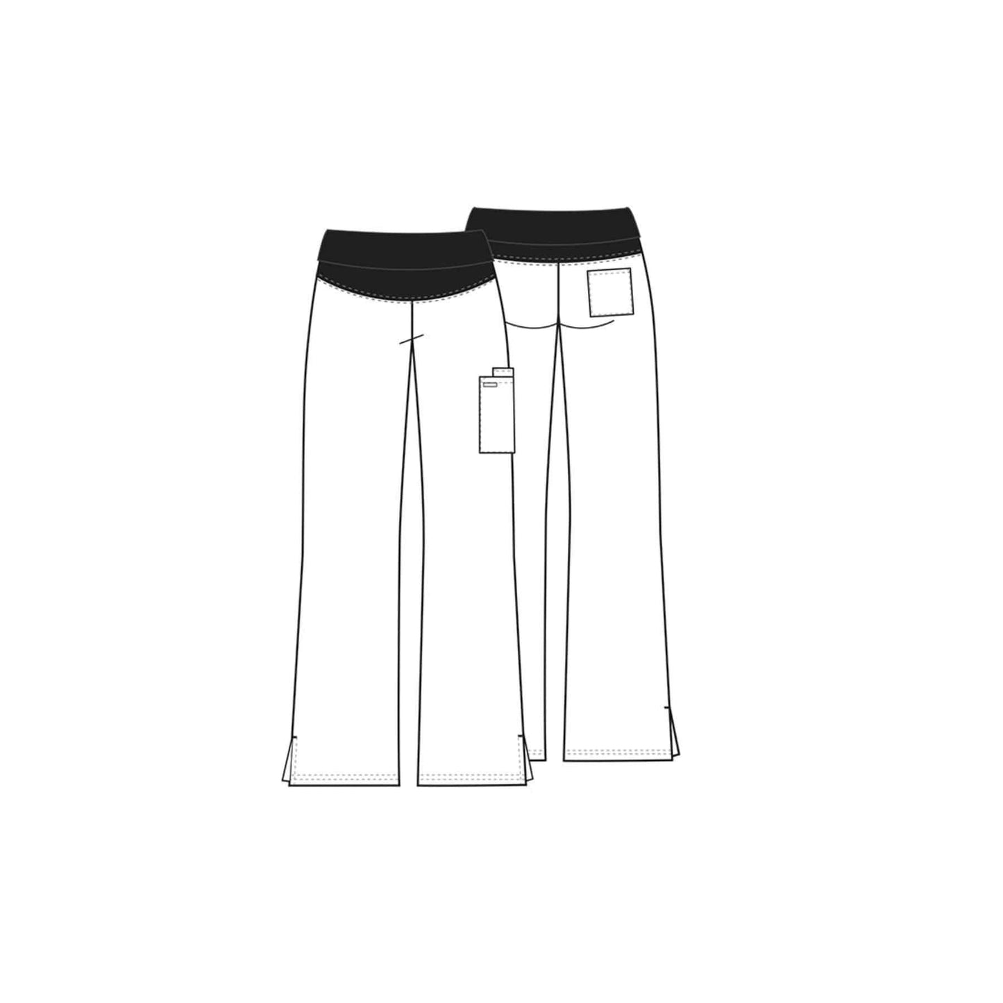 Cherokee Scrubs Pants Cherokee Flexibles 2092 Scrubs Pants Maternity Knit Waist Pull-On Pewter