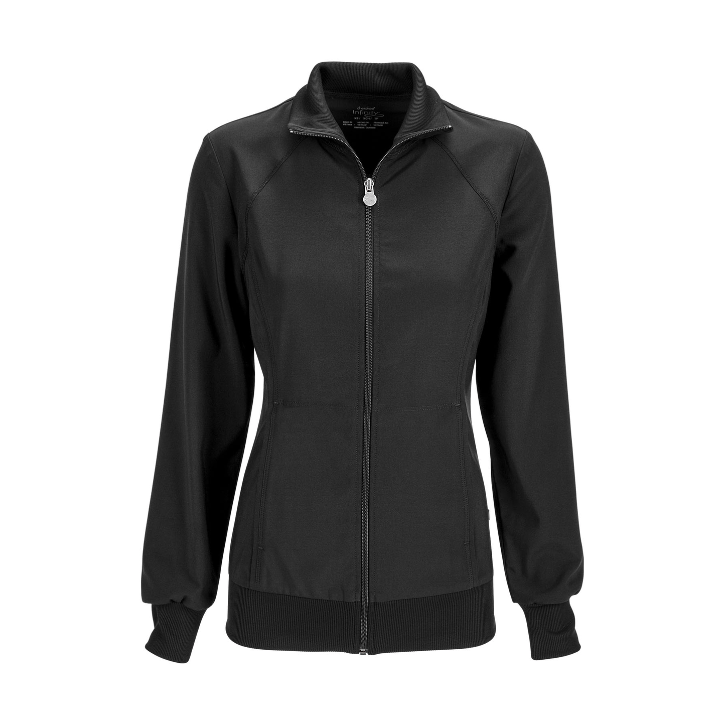 Cherokee Scrubs Jacket 2XL Cherokee Infinity 2391A Scrubs Jacket Womens Zip Front Warm-Up Black