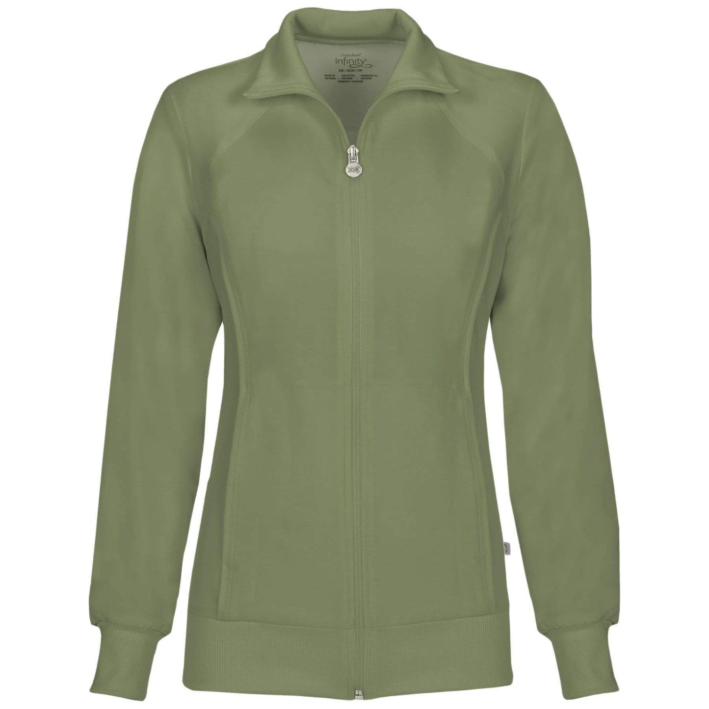 Cherokee Scrubs Jacket 2XL Cherokee Infinity 2391A Scrubs Jacket Womens Zip Front Warm-Up Olive