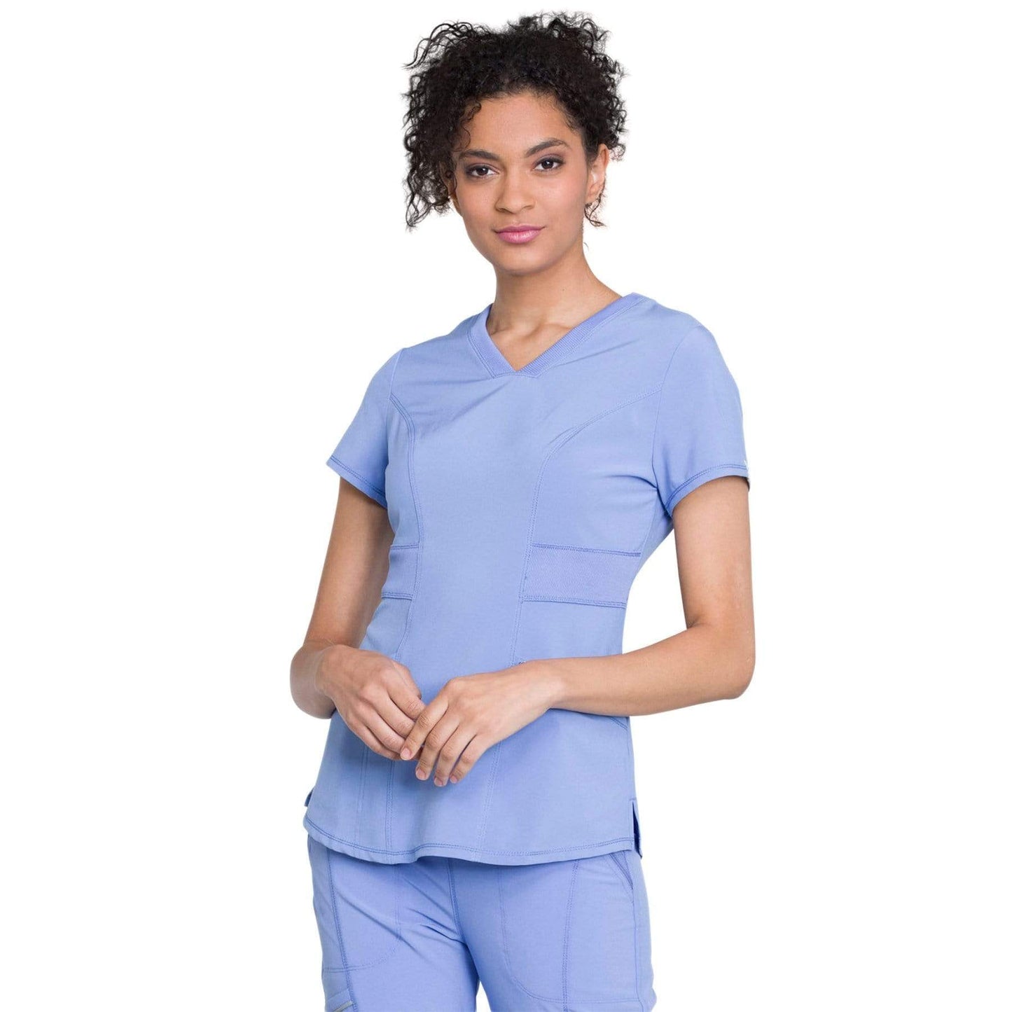 Cherokee Scrubs Top 2XL Cherokee Infinity CK623A Scrubs Top Womens V-Neck Ceil Blue