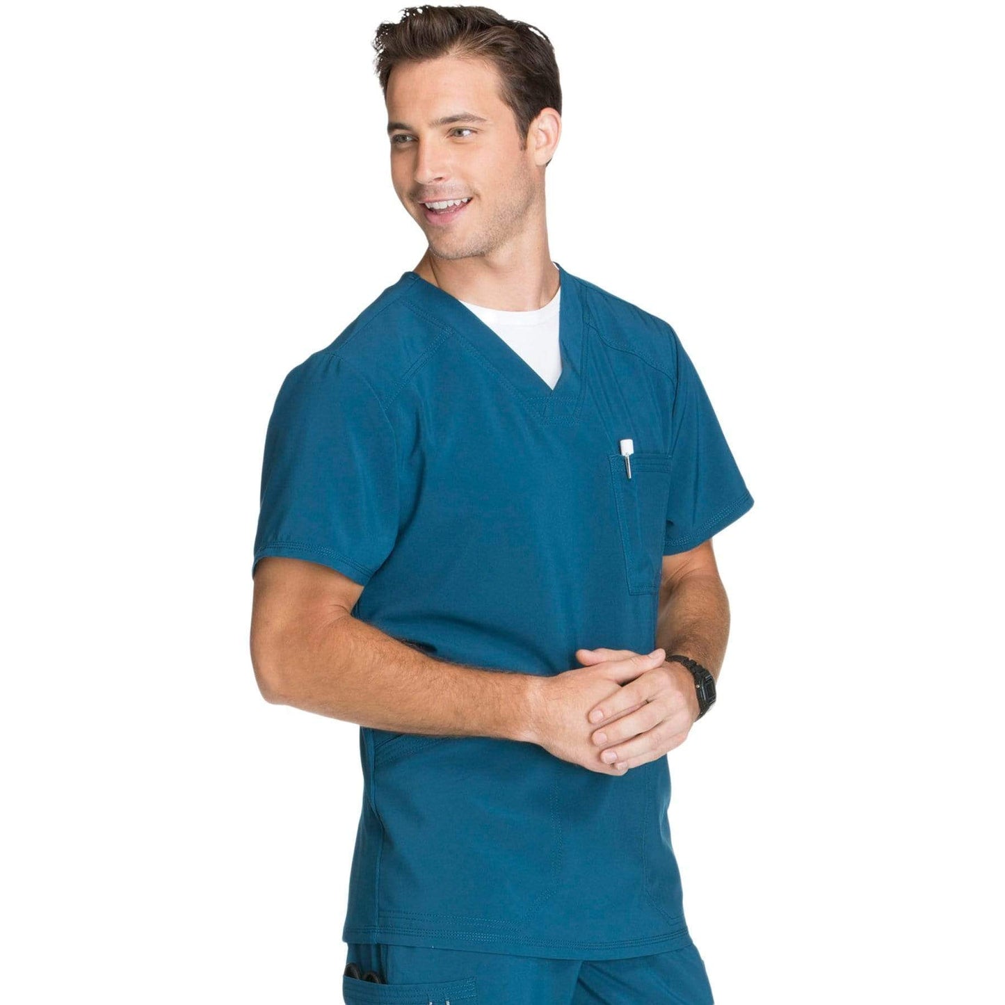 Cherokee Scrubs Top Cherokee Infinity CK900A Scrubs Top Mens V-Neck Caribbean Blue