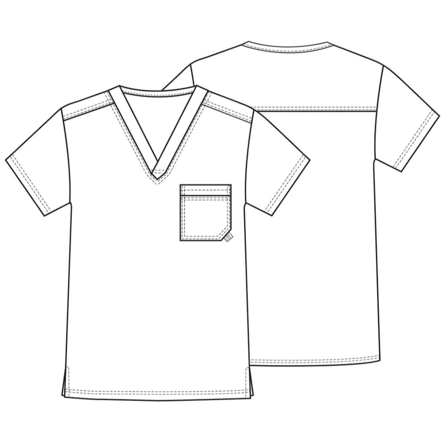 Cherokee Scrubs Top 3XL Cherokee Luxe 1929 Scrubs Top Mens V-Neck Pewter