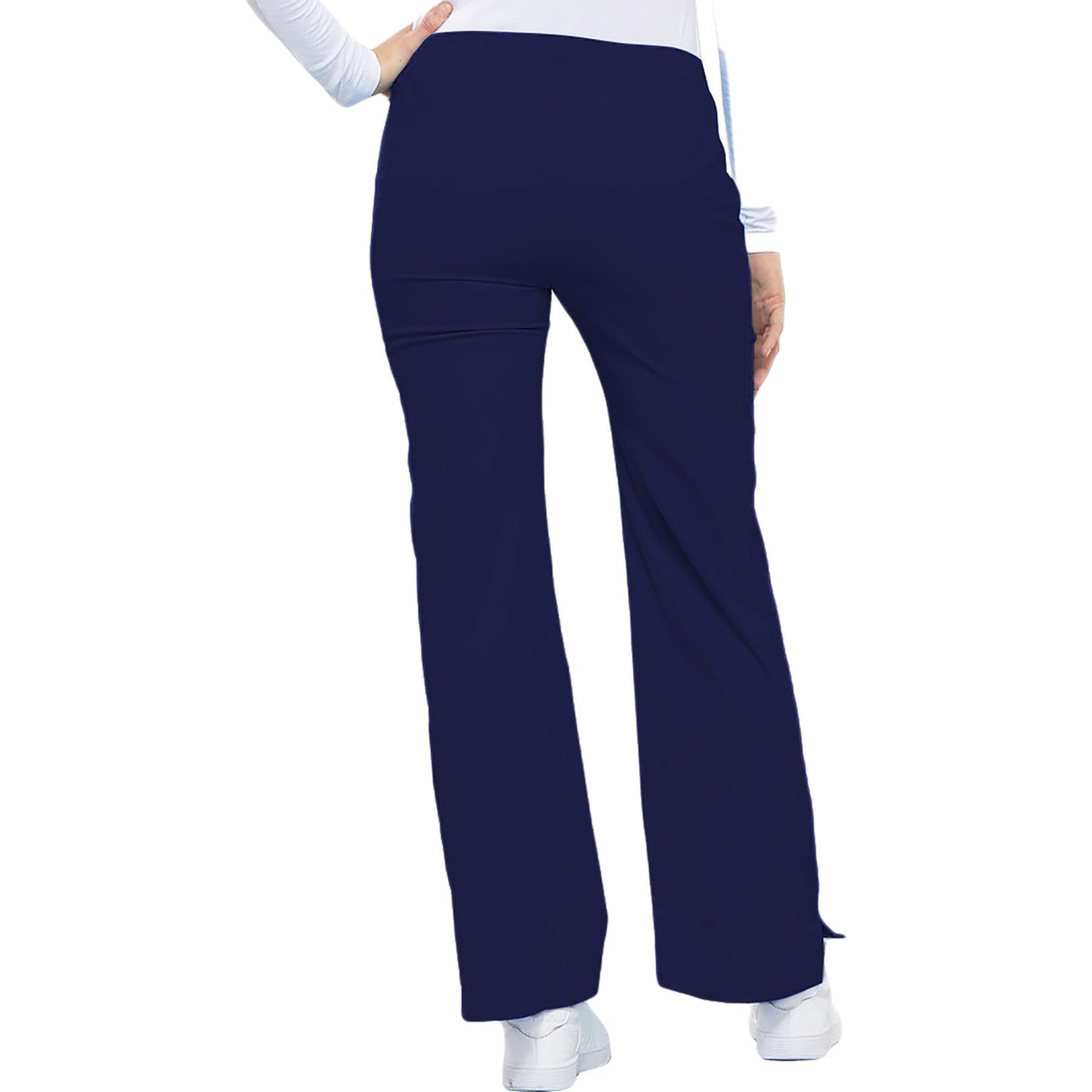 Cherokee Scrubs Pants Cherokee Luxe 21100 Scrubs Pants Womens Low Rise Flare Leg Drawstring Cargo Navy