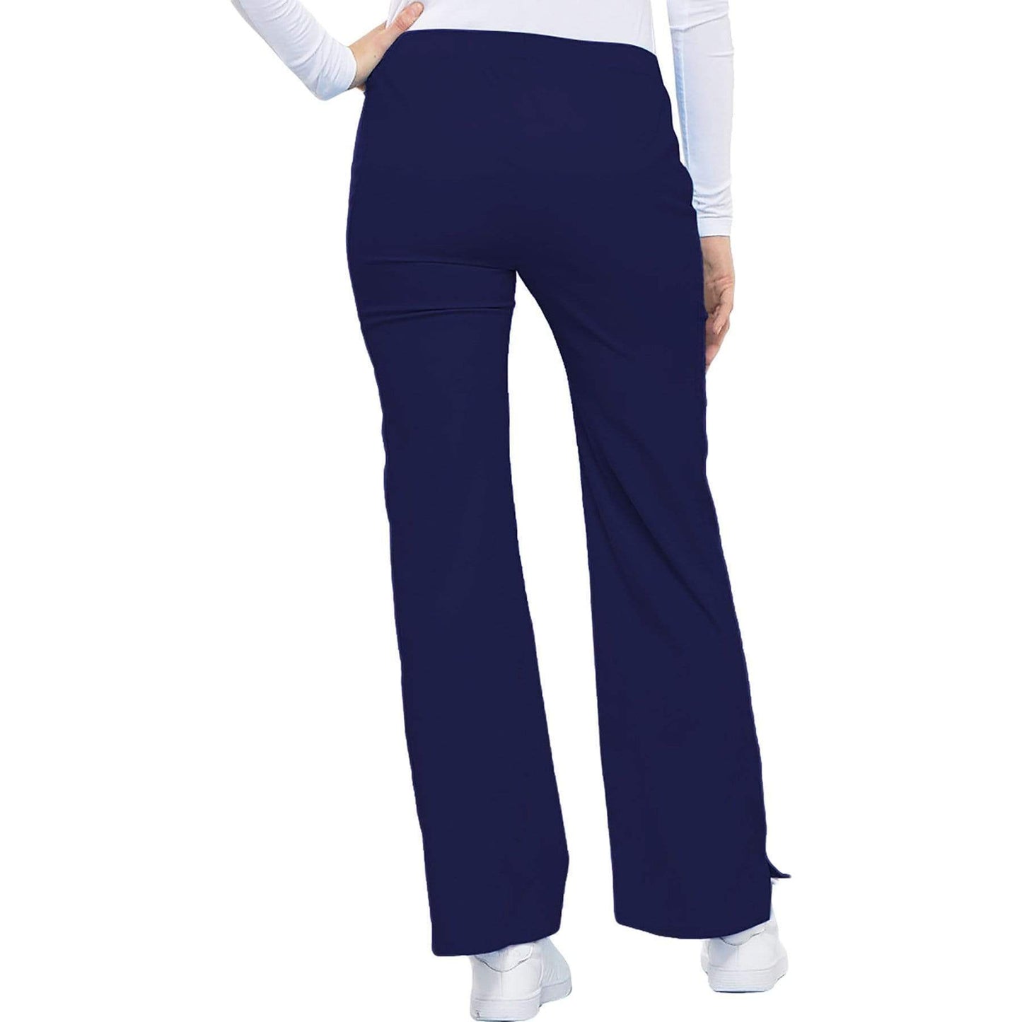 Cherokee Scrubs Pants Cherokee Luxe 21100 Scrubs Pants Womens Low Rise Flare Leg Drawstring Cargo Navy