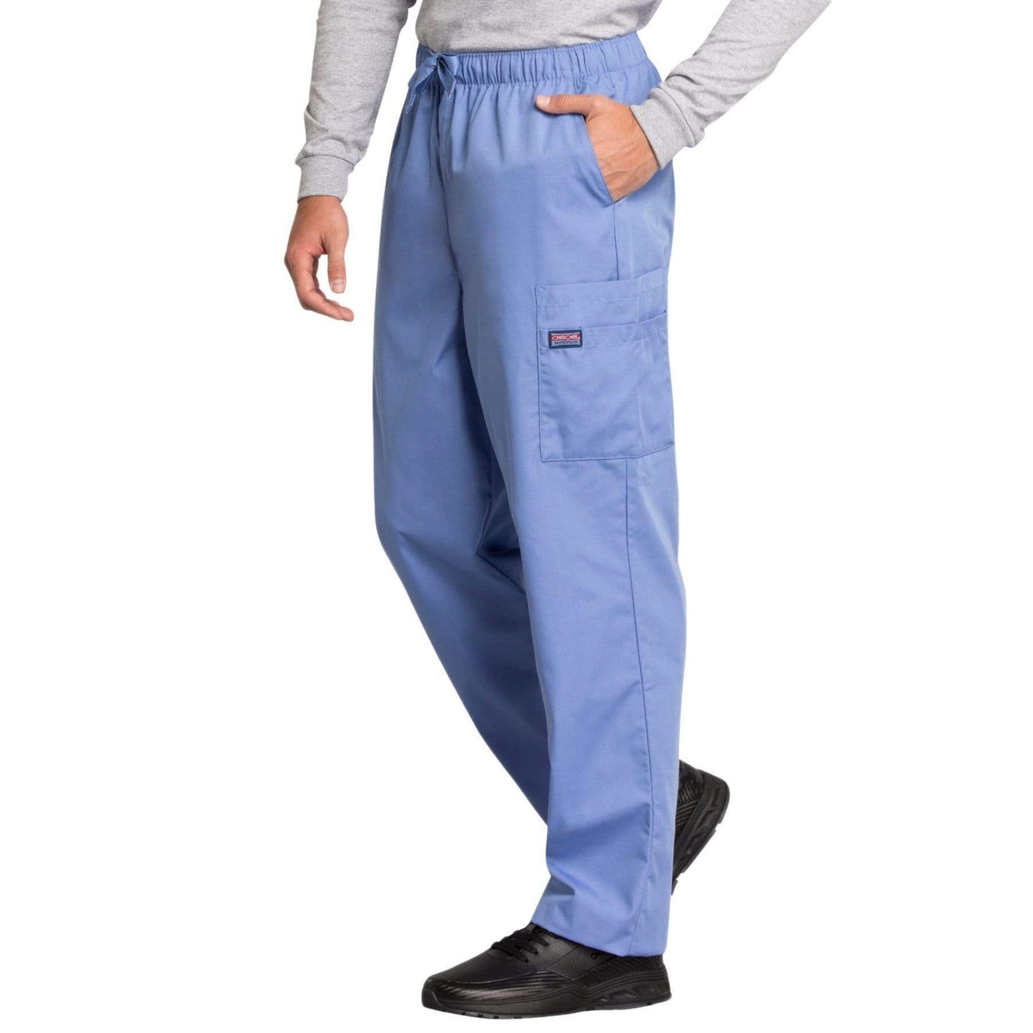 Cherokee Scrubs Pants Cherokee Workwear 4000 Scrubs Pants Mens Drawstring Cargo Ceil Blue