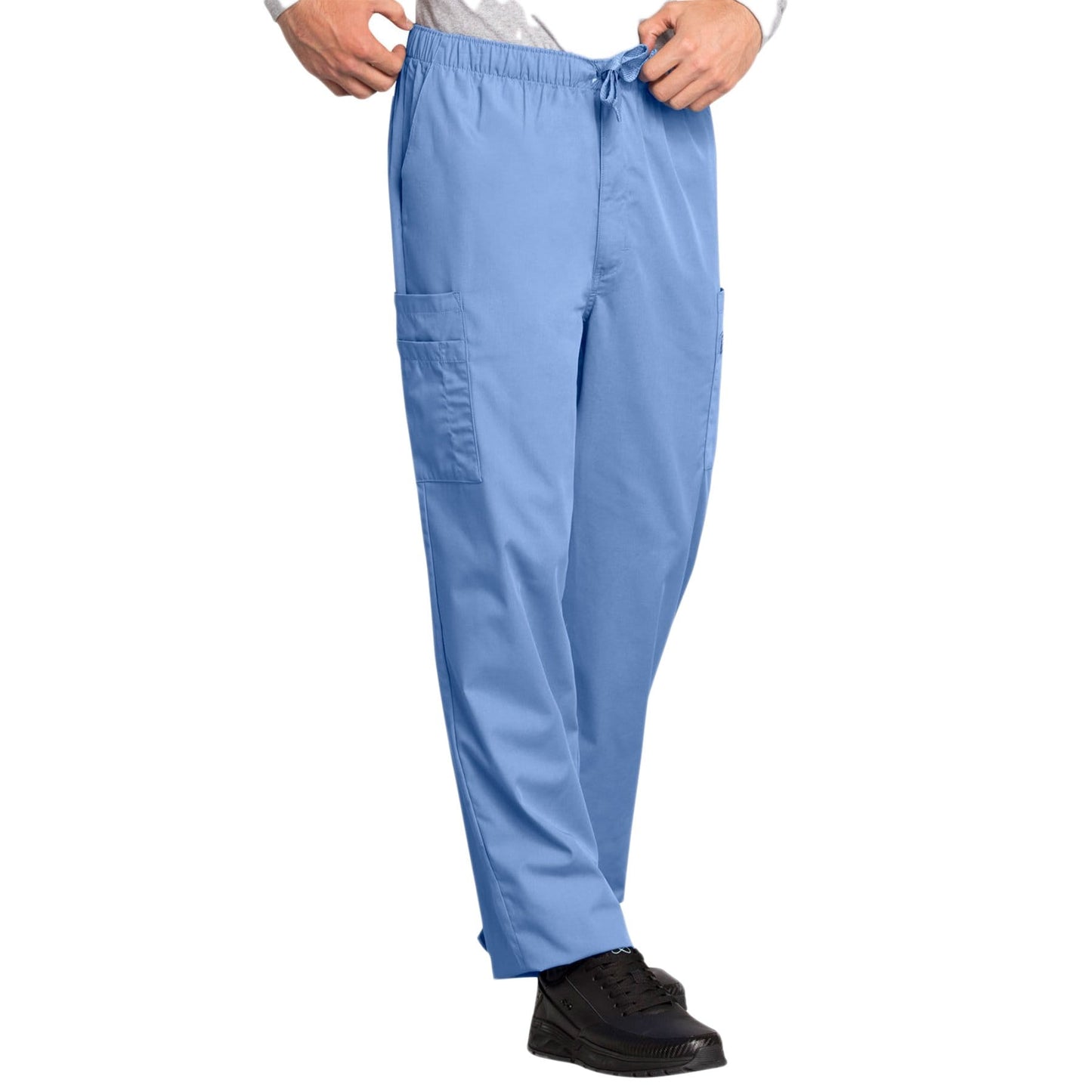 Cherokee Scrubs Pants Cherokee Workwear 4000 Scrubs Pants Mens Drawstring Cargo Ceil Blue