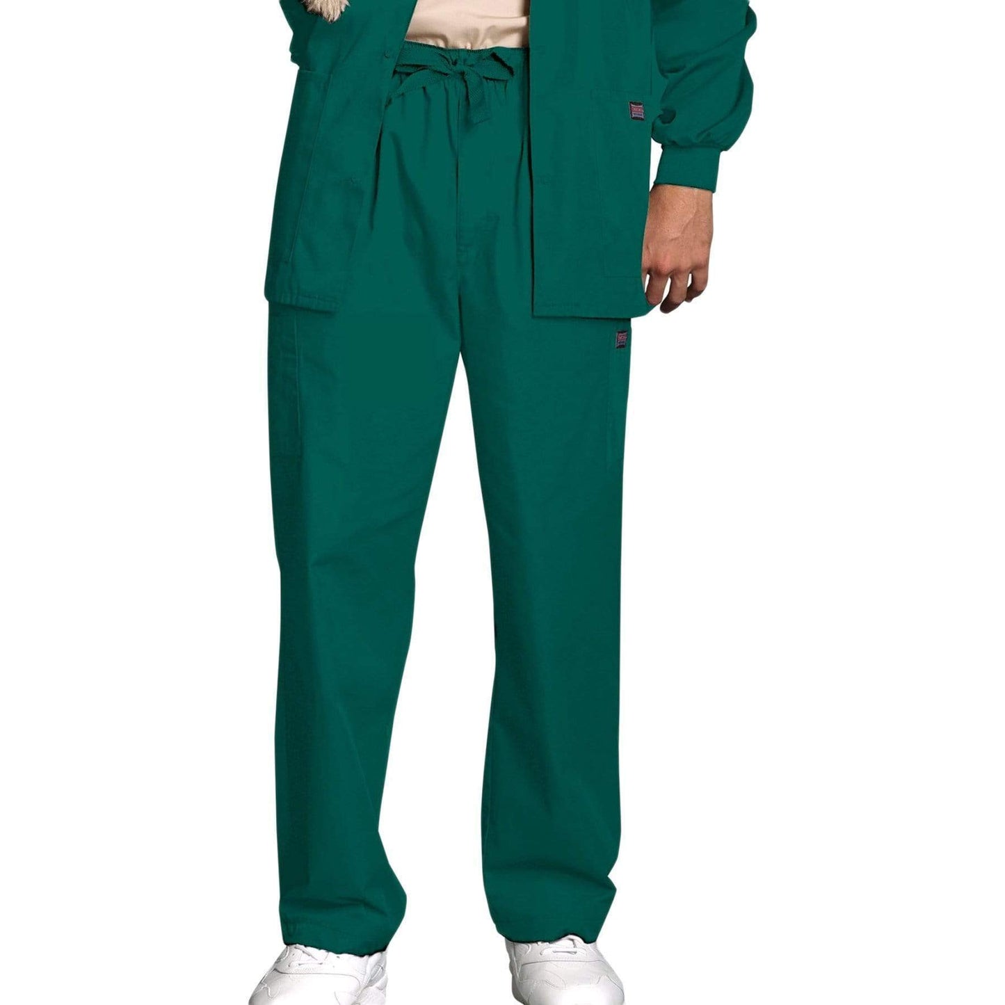 Cherokee Scrubs Pants 2XL / Regular Length Cherokee Workwear 4000 Scrubs Pants Mens Drawstring Cargo Hunter Green