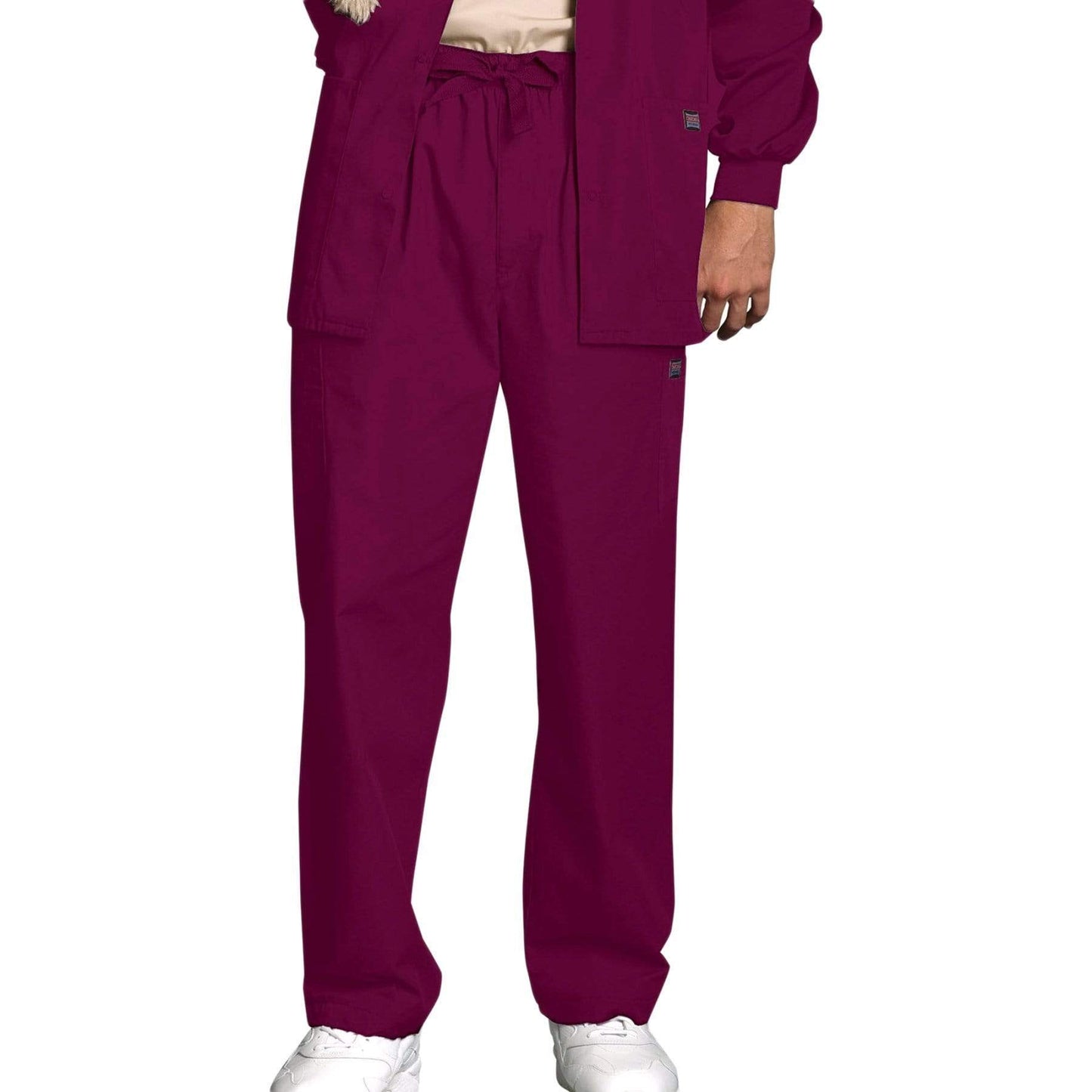 Cherokee Scrubs Pants 2XL / Regular Length Cherokee Workwear 4000 Scrubs Pants Mens Drawstring Cargo Wine