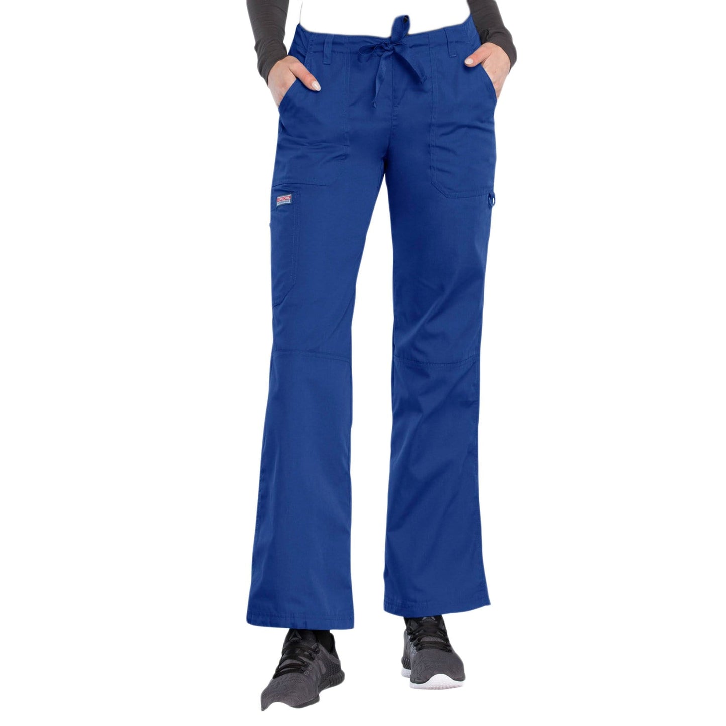 Cherokee Scrubs Pants Cherokee Workwear 4020 Scrubs Pants Womens Low Rise Drawstring Cargo Galaxy Blue